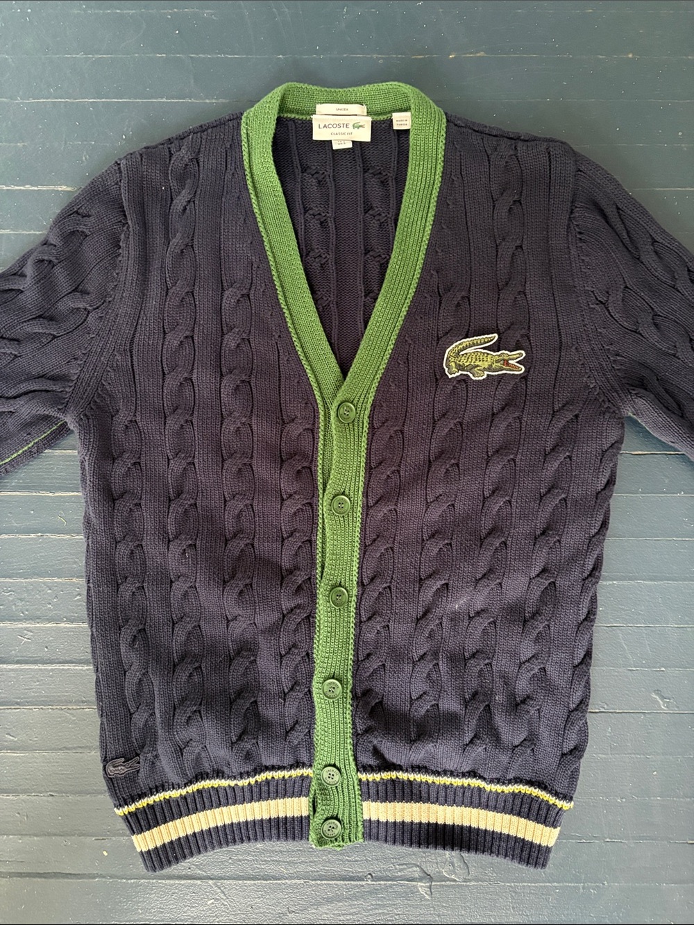 Lacoste Unisex Navy Blue Cardigan Sweater